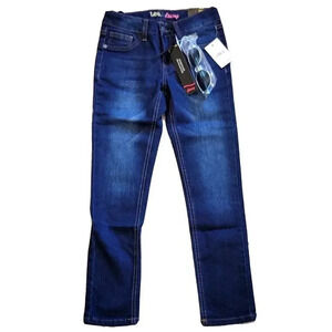 Lee Jeans 7 Girl's NWT Skinny Super Stretch Adjustable Waist Includes Sunglasses